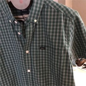 NWT RVCA short sleeve button down casual shirt